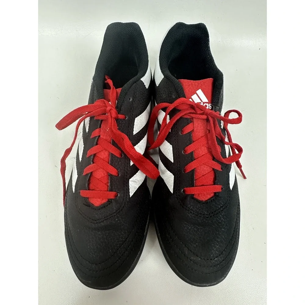 Adidas Mens Goletto TF 6 Soccer Shoes Black G26369 Stripe Low Top Cleats‎ Sz 6.5